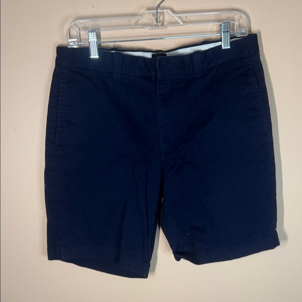 J. Crew Navy Flat Front Cotton Shorts